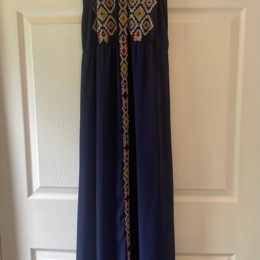 THML Embroidered Blue Dress